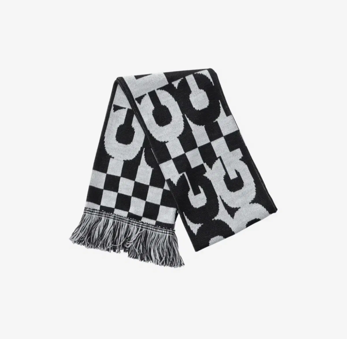 CDG Logo Check Scarf White Black